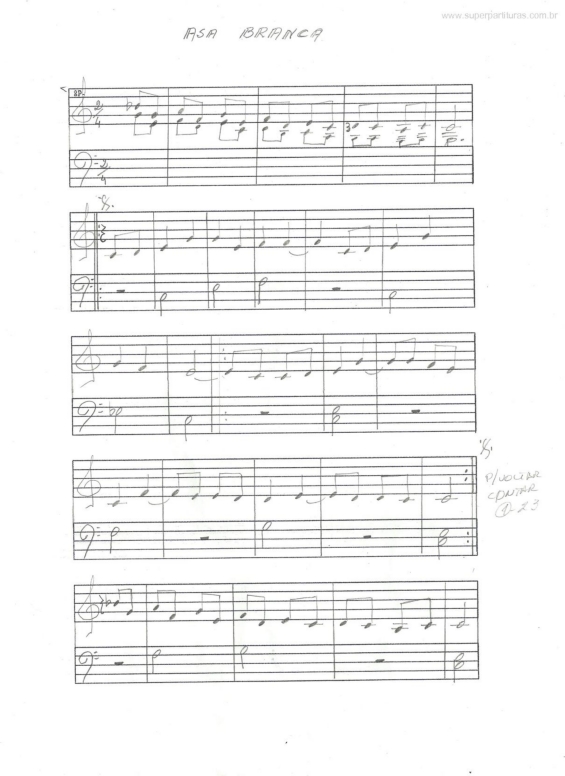 Partitura da música Asa Branca