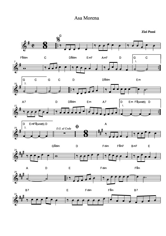Partitura da música Asa Morena v.4