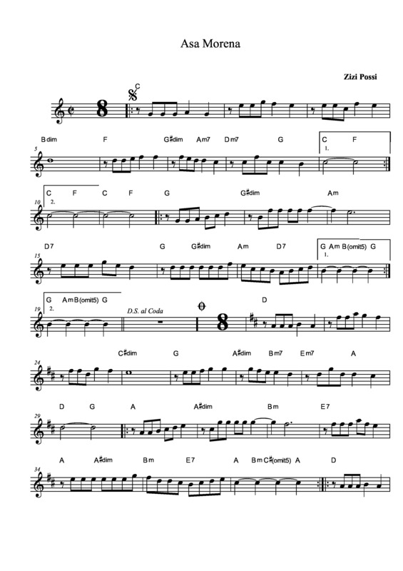 Partitura da música Asa Morena v.5