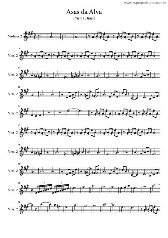 Partitura da música Asas Da Alva v.5