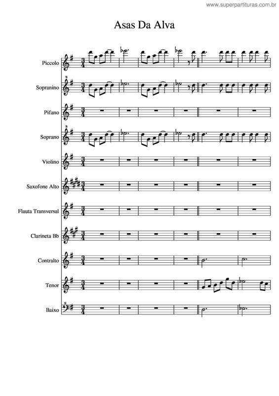 Partitura da música Asas Da Alva v.7