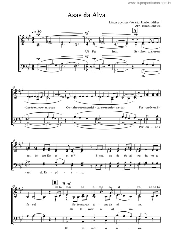 Partitura da música Asas Da Alva v.8