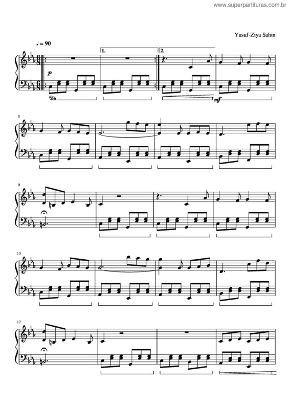 Partitura da música Asas