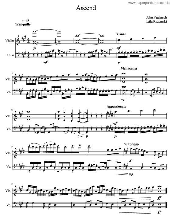 Partitura da música Ascend – John Paulenich & Leila Rozumski