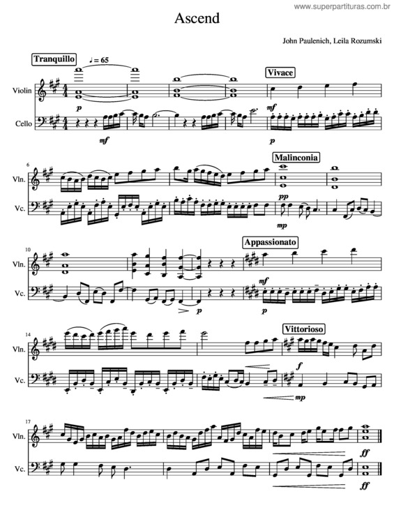Partitura da música Ascend