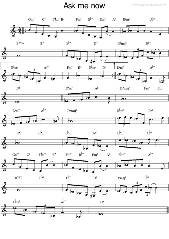 Partitura da música Ask Me Now