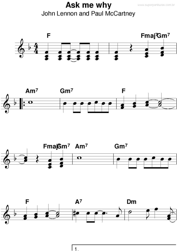 Partitura da música Ask Me Why v.3