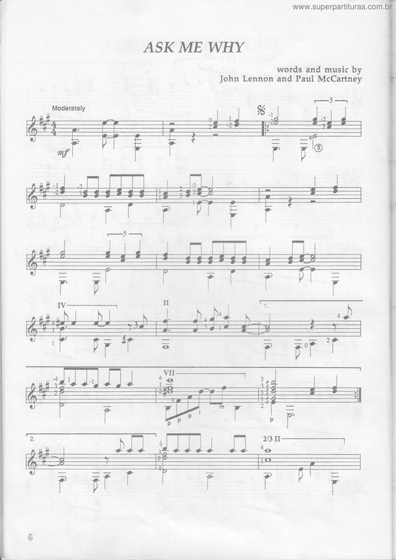 Partitura da música Ask Me Why v.4