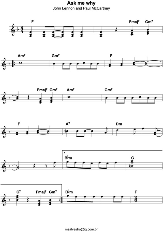 Partitura da música Ask Me Why v.5