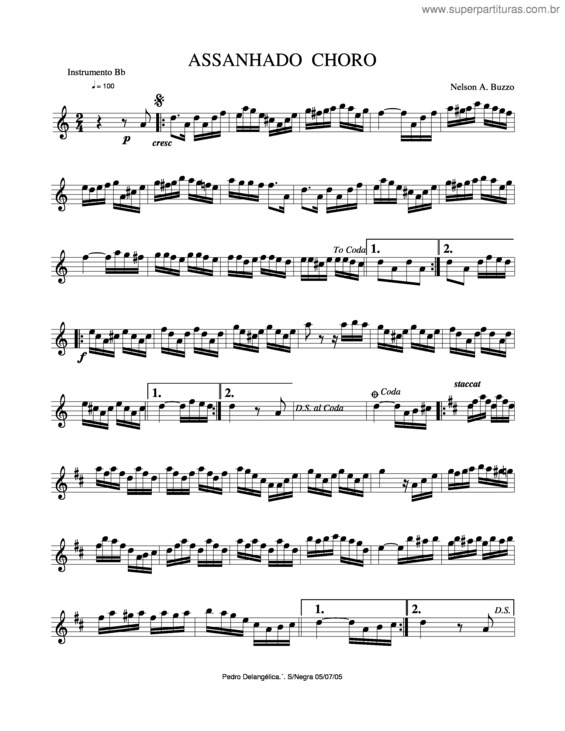 Partitura da música Assanado