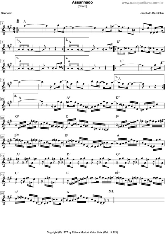 Partitura da música Assanhado v.2