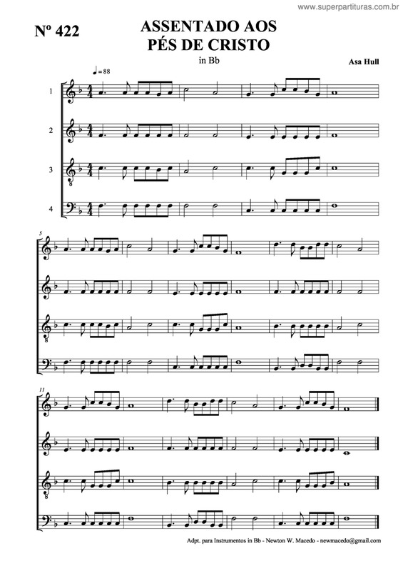 Partitura da música Assentado Aos Pés De Cristo v.2