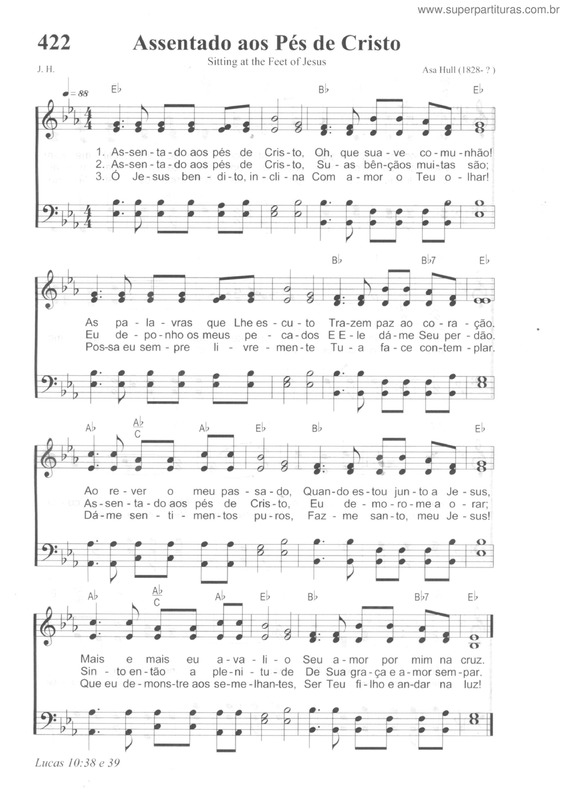 Partitura da música Assentado Aos Pés De Cristo