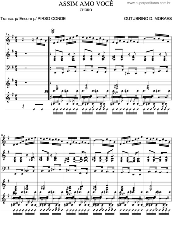 Partitura da música Assim Amo Você v.2