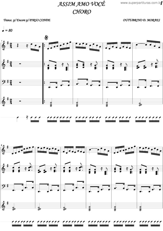 Partitura da música Assim Amo Você v.3