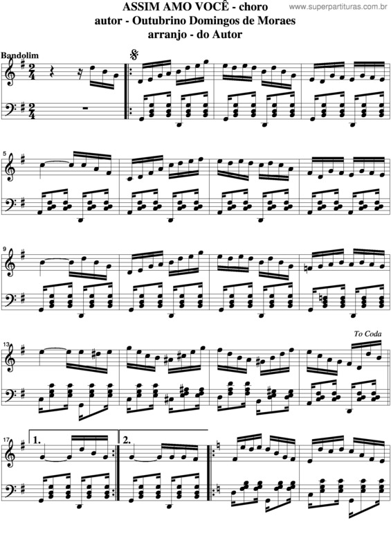 Partitura da música Assim Amo Você v.5