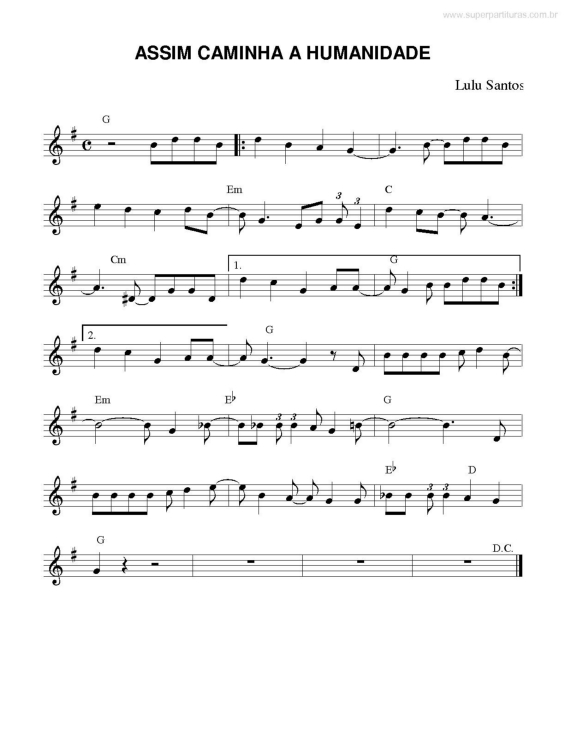 Partitura da música Assim Caminha A Humanidade v.2