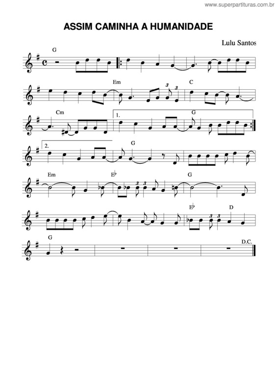 Partitura da música Assim Caminha A Humanidade v.5