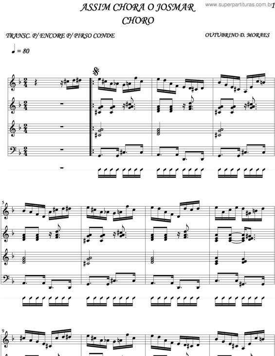 Partitura da música Assim Chora O Josmar v.3