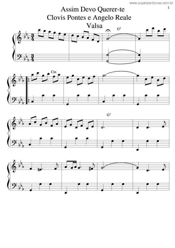 Partitura da música Assim Devo Querer-Te