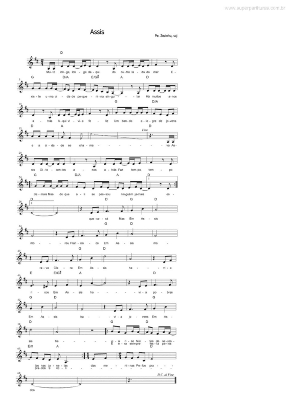 Partitura da música Assis