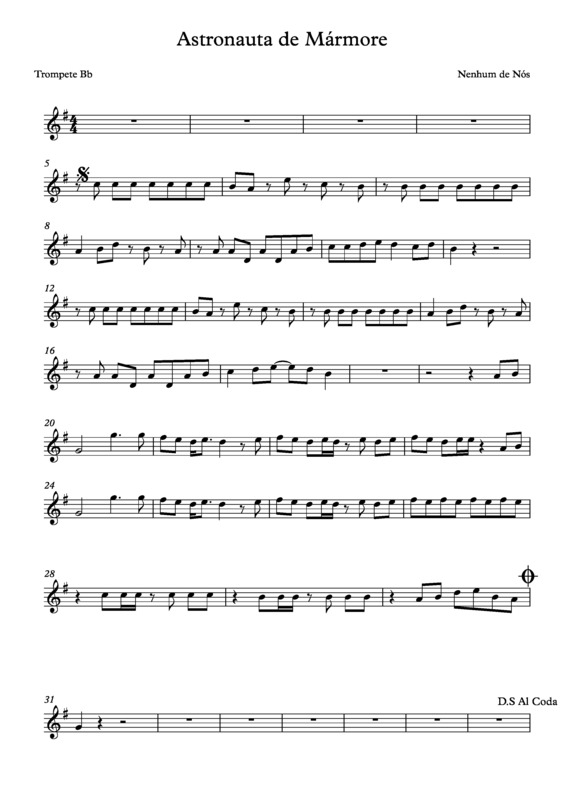 Partitura da música Astronauta de Mármore v.8
