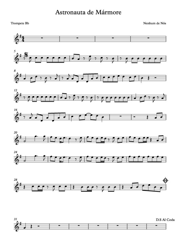 Partitura da música Astronauta de Mármore v.8