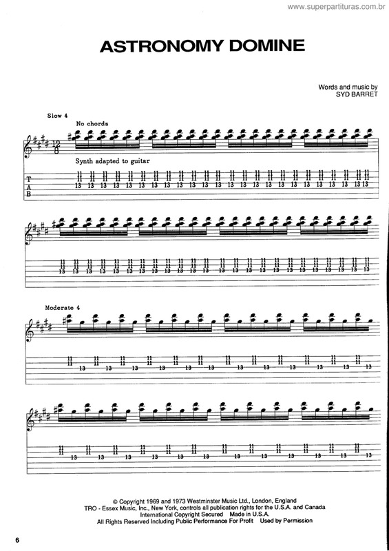Partitura da música Astronomy domine v.2