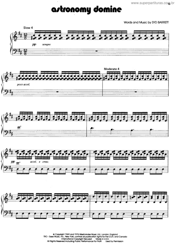Partitura da música Astronomy Domine v.3