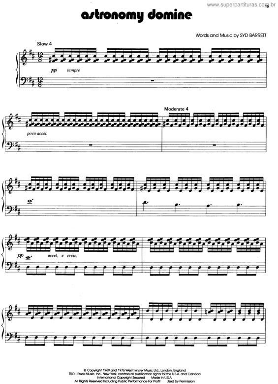 Partitura da música Astronomy Domine v.3