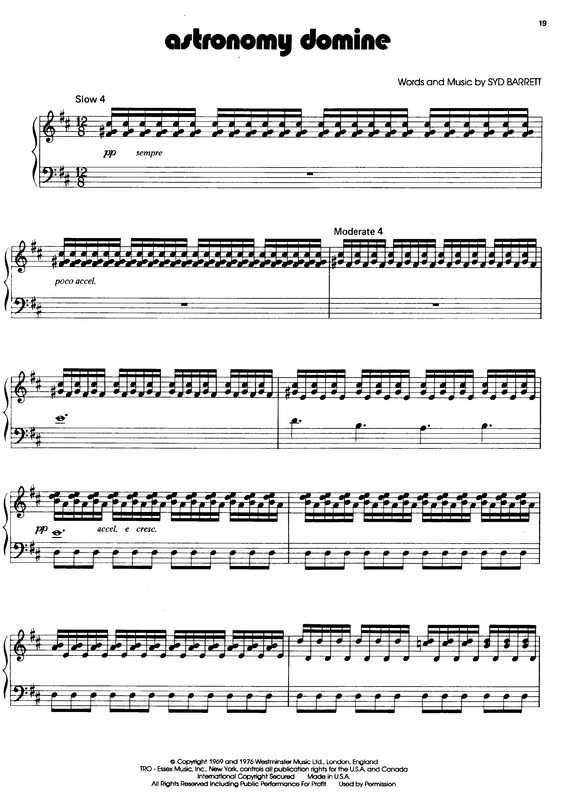 Partitura da música Astronomy Domine v.4