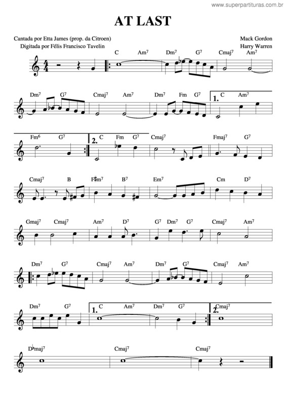 Partitura da música At Last v.4