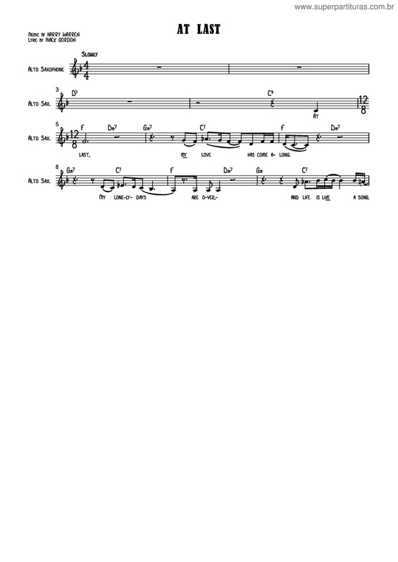 Partitura da música At Last v.6