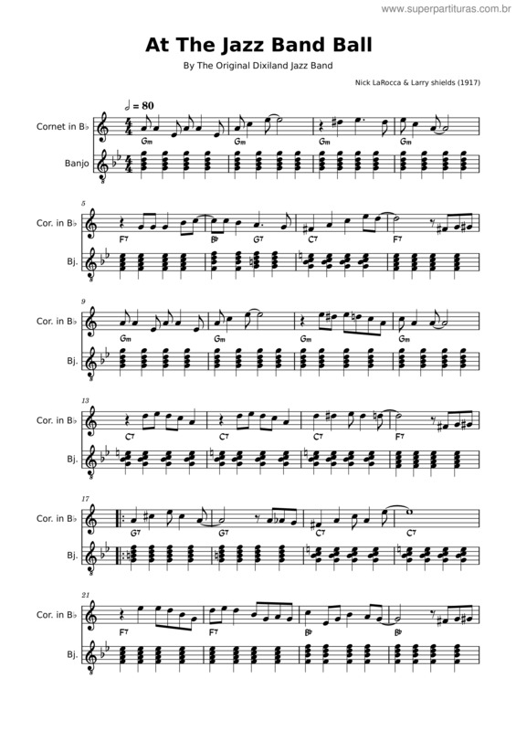 Partitura da música At The Jazz Band Ball – D.J. La Rocca And Larry Shields At The Jazz Band Ball