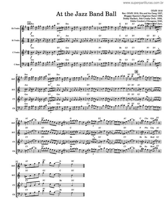 Partitura da música At The Jazz Band Ball – D.J. La Rocca And Larry Shields v.2