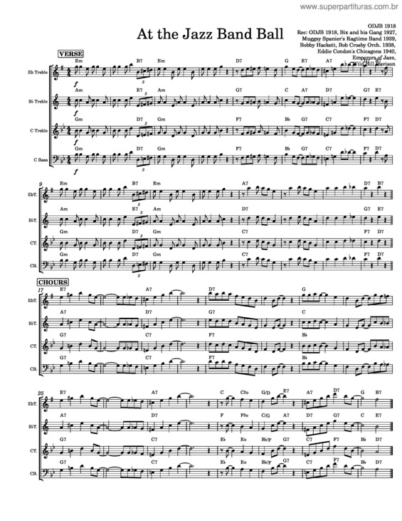 Partitura da música At The Jazz Band Ball – D.J. La Rocca And Larry Shields