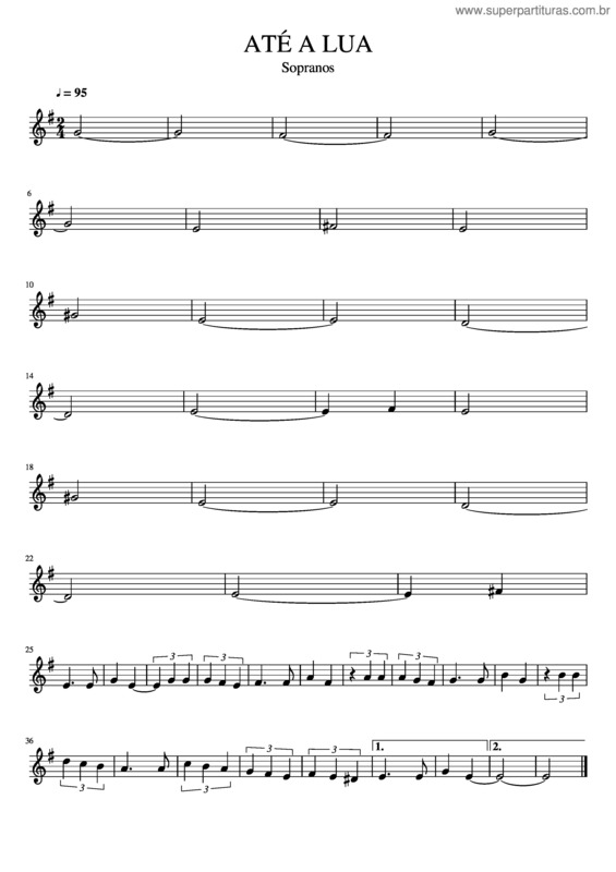 Partitura da música Até A Lua v.2