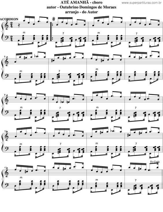 Partitura da música Até Amanhã v.5