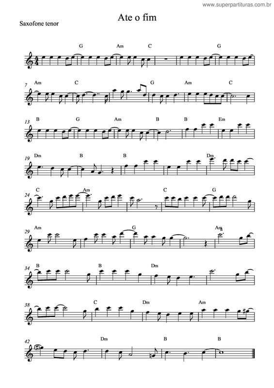 Partitura da música Até O Fim v.2