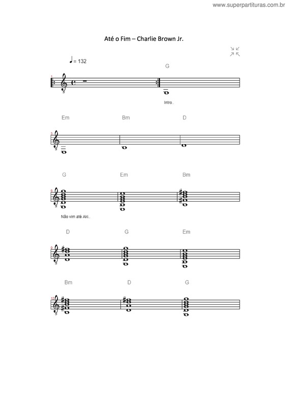 Partitura da música Até O Fim