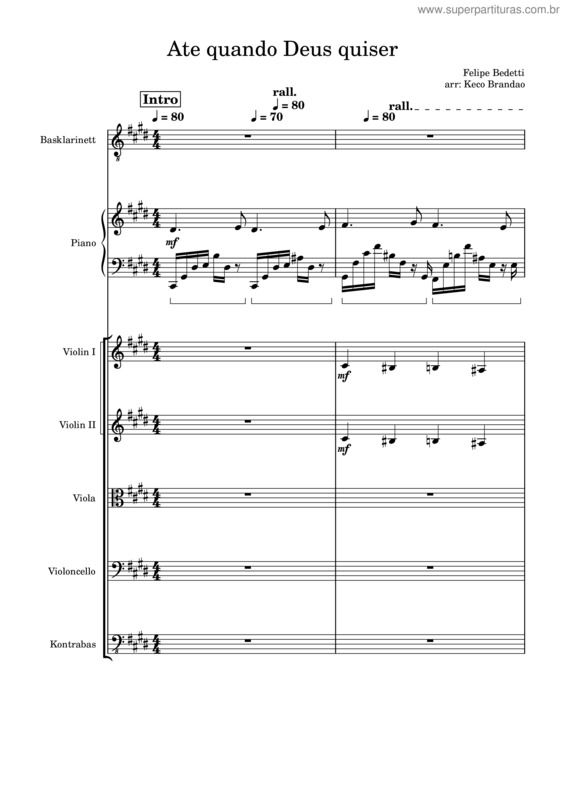 Partitura da música Ate Quando Deus Quiser – Felipe Bedetti