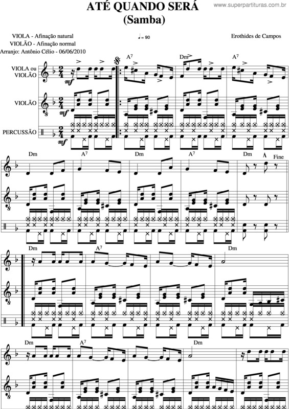 Partitura da música Até Quando Será v.4