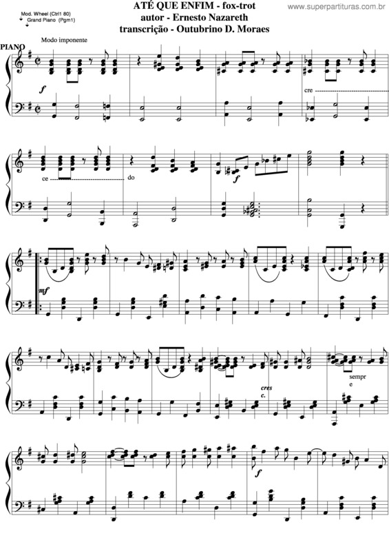 Partitura da música Até Que Enfim