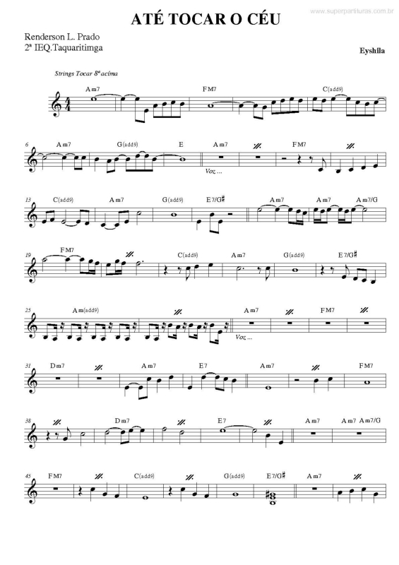 Partitura da música Até Tocar o Céu v.3