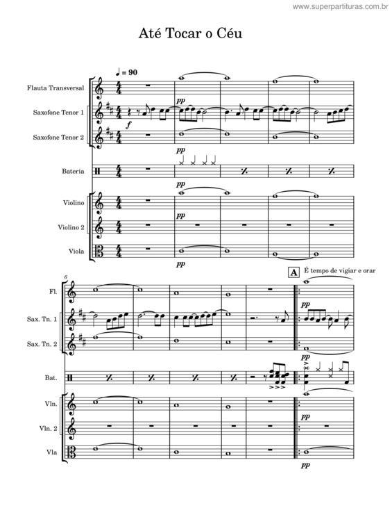 Partitura da música Até Tocar O Céu v.6
