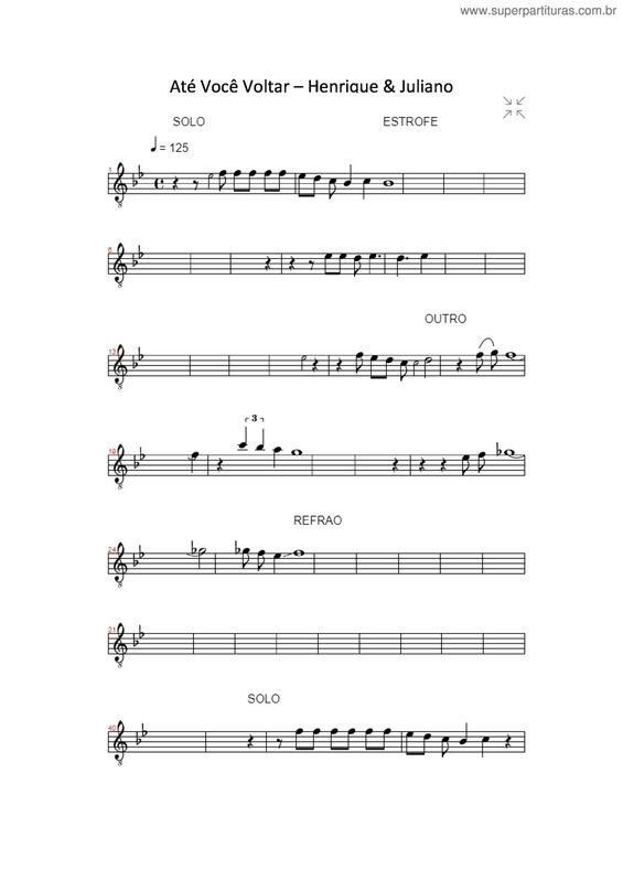 Partitura da música Até Você Voltar