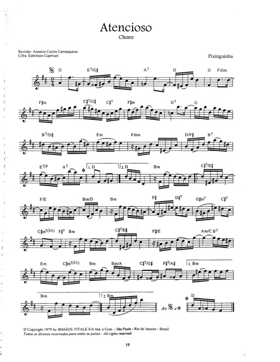 Partitura da música Atencioso v.6