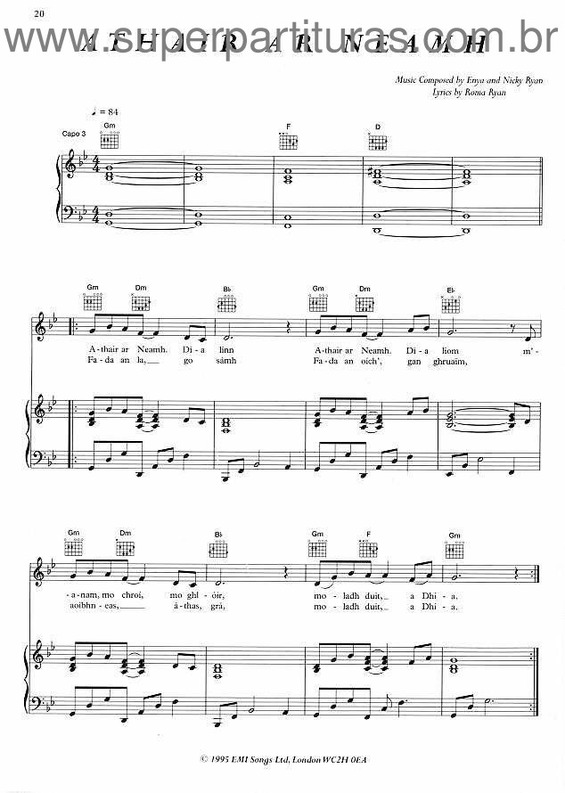 Partitura da música Athair Ar Neamh