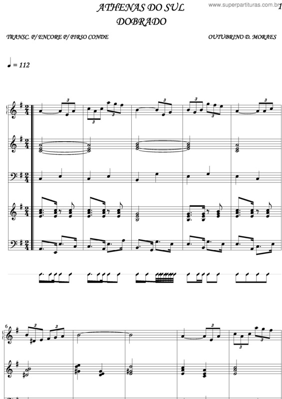 Partitura da música Athenas Do Sul