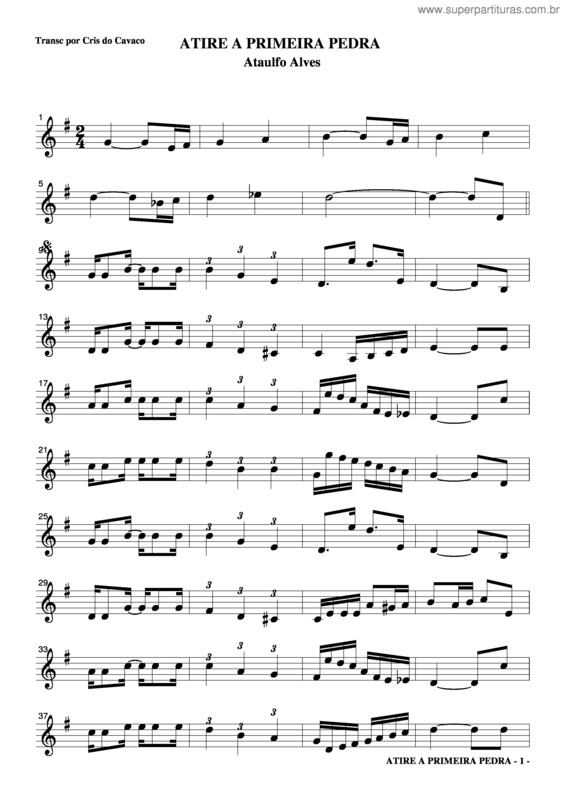 Partitura da música Atire A Primeira Pedra v.2